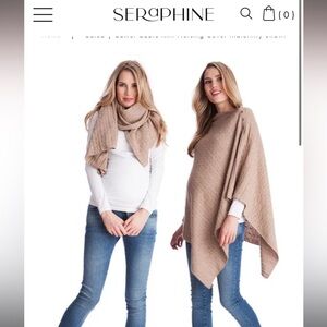Seraphine Camel Cable Nursing Maternity Shawl